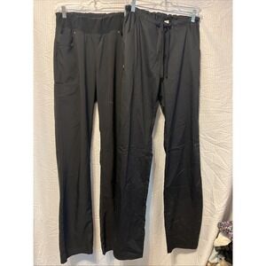 Lot 2 Cherokee‎ Women Pants Small Tall Black Knit Workwear Scrub